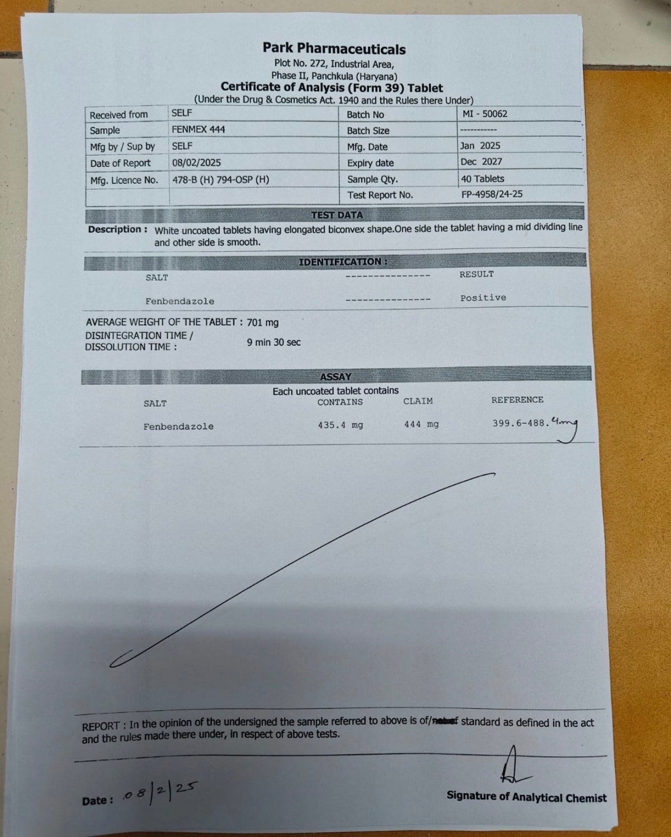 Fenbendazole 100x Tablets